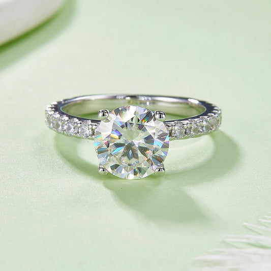 Serenity Day Moissanite Ring, S925 Silver Wedding Ring