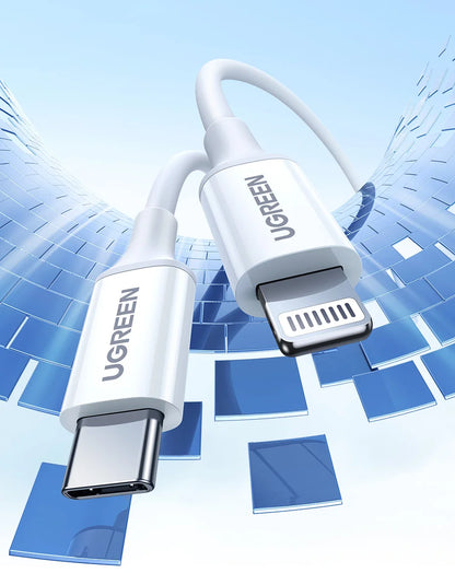 UGREEN MFi 20W USB-C Lightning-kaapeli – PD Pikalataus iPhone 14/13/12 Pro Max & iPad – 1M
