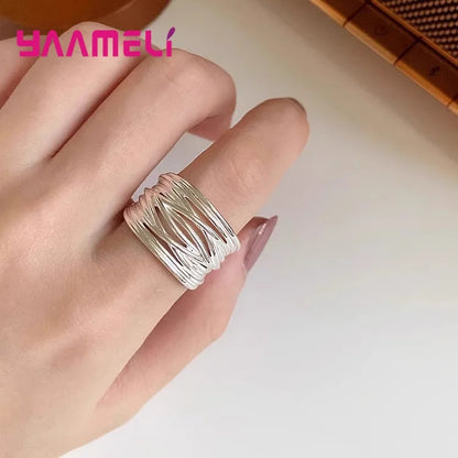 925 Hopea risti-sormus miehille ja naisille