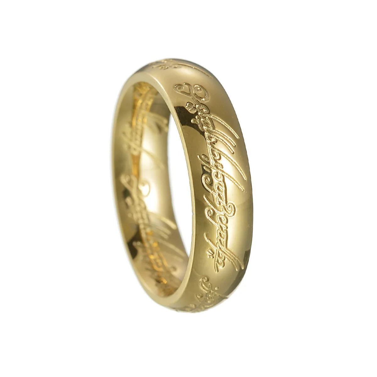 Rings of Power 3D engraved ring for men, gold or black