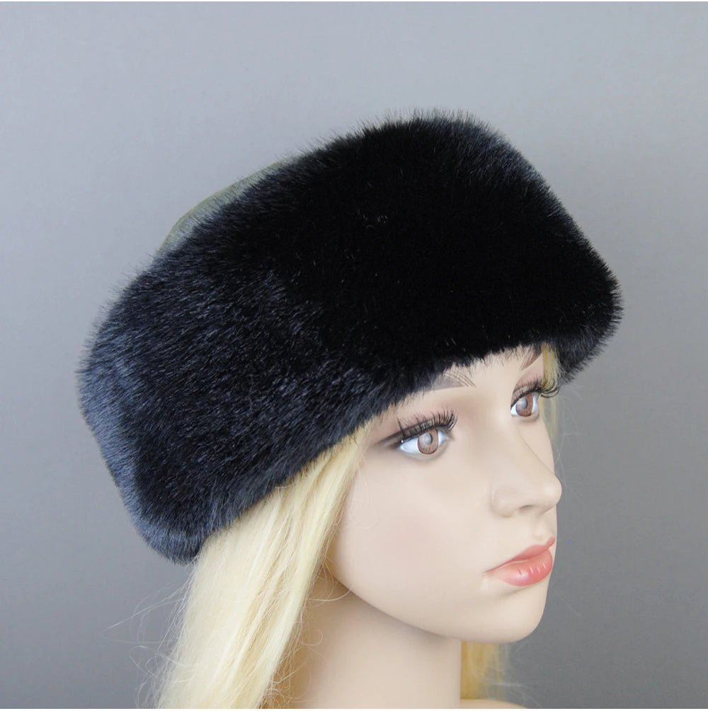 Women's luxury mink fur hat, available in different variations