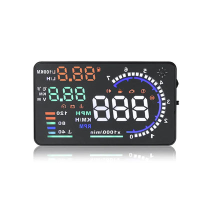 A8 5.5" OBD2 HUD Tulosnäyttö – LED-tuulilasiprojektori Nopeus, RPM ja Lämpötila