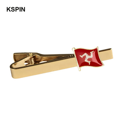 Men's national flag patterned tie bar, multiple countries