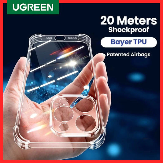 UGREEN Airbags Suojakuori iPhone 15/14/13 Pro Max - Läpinäkyvä Iskunkestävä