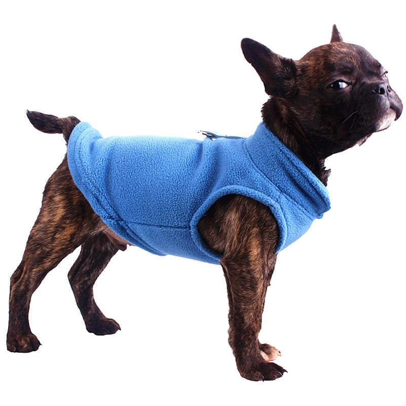 Winter fleece dog coat, warm puppy clothing for small and medium-sized dogs