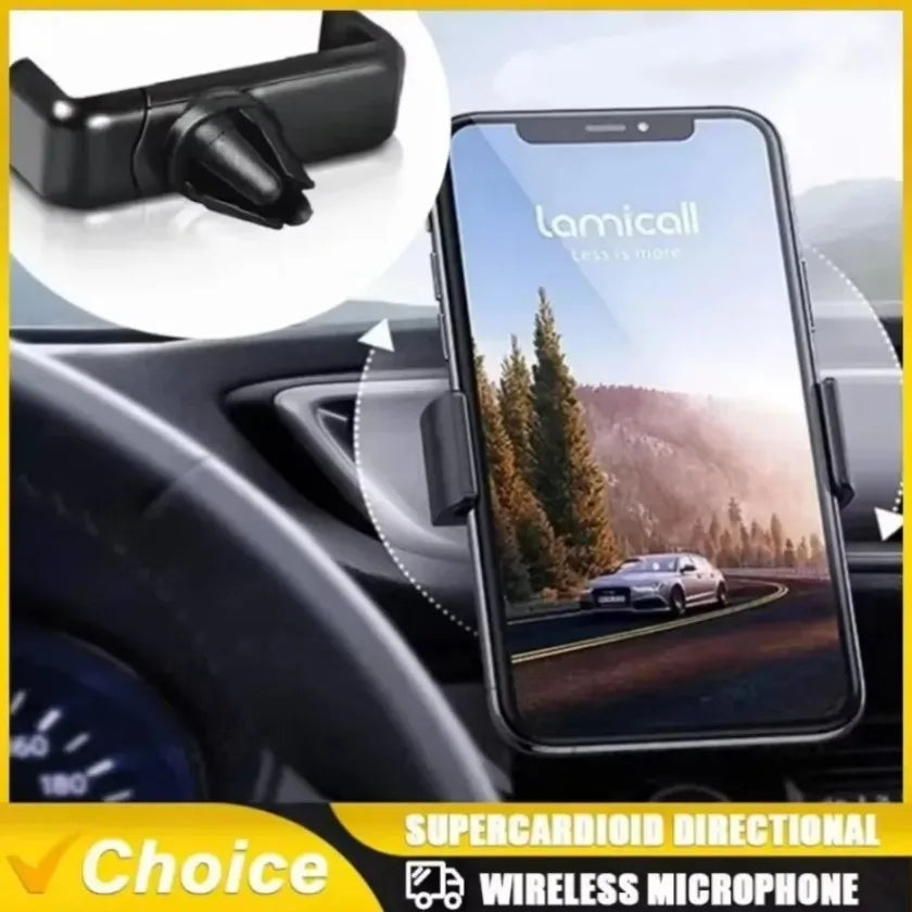 360° Kääntyvä Mini Puhelinpidike Autoon – Ilmanvaihtoaukko GPS-navigointiin