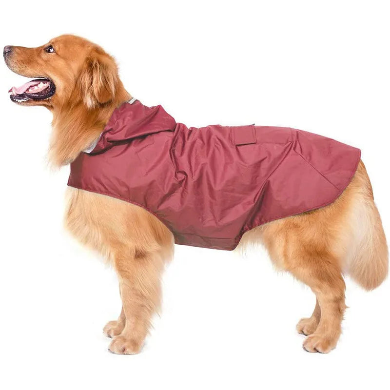 Dog raincoat, waterproof hoodie with reflective stripes, all sizes available