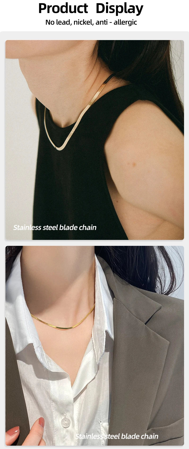 HIYEE Snake chain necklace, unisex design, available in different variations