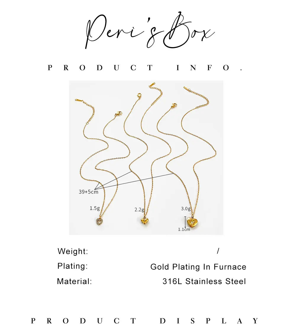 18K kullattu sydänriipus kaulakoru naisille, eri variaatioita