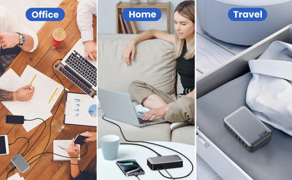 200W Pikalatausasema – 8-porttinen USB-C-keskitin 65W PD-laturilla