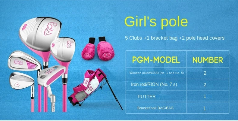 PGM Kids Golf Club Set for ages 3-12, practice set for boys and girls