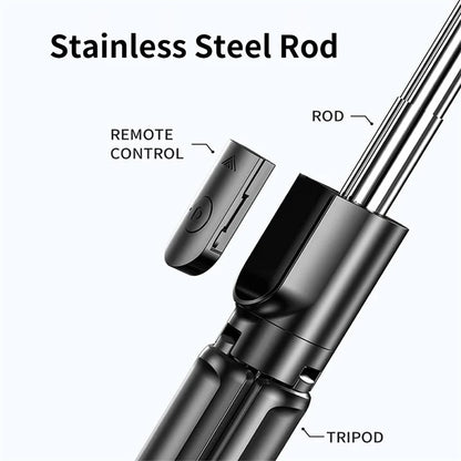 F210S Selfie-tikku 3-in-1 – Bluetooth-jalusta LED-valolla – Langaton kaukosäädin