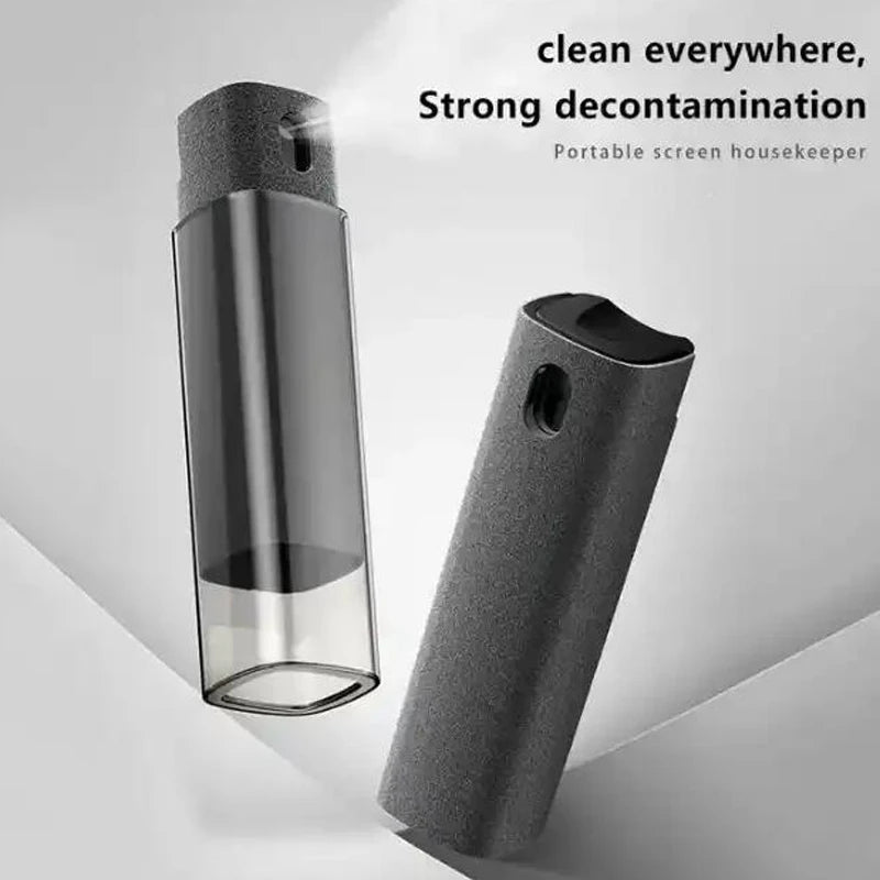 2-in-1 Näytönpuhdistusspray – Kannettava Puhdistussetti Mikrokuituliinalla