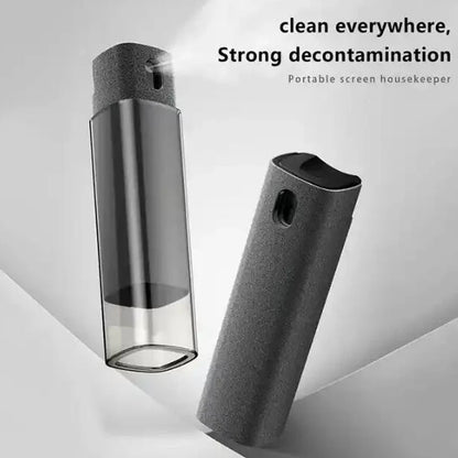 2-in-1 Näytönpuhdistusspray – Kannettava Puhdistussetti Mikrokuituliinalla