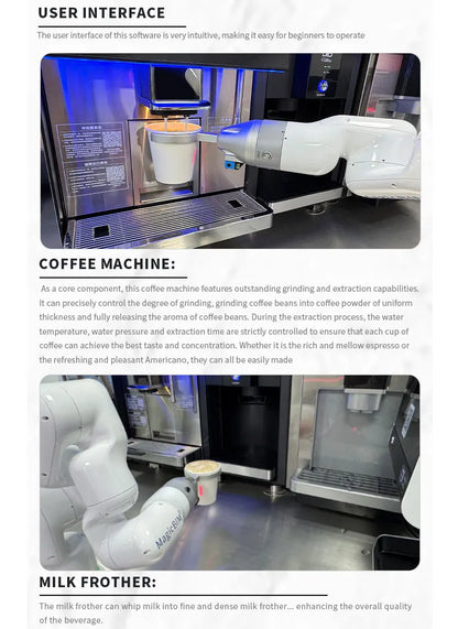 Fully automatic smart coffee machine, robotic arm, self-service