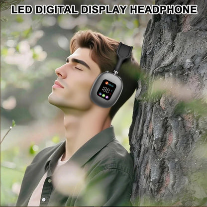 Premium wireless headphones with RGB display, memory card reader