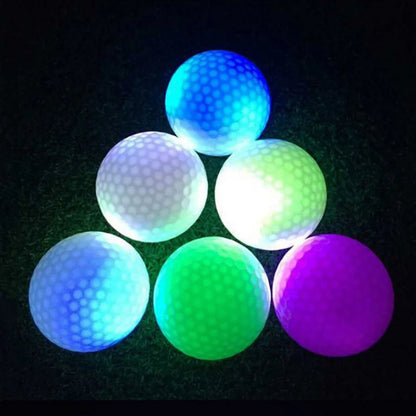 LED golf balls 6 pcs, illuminated golf balls for night play
