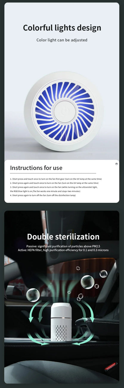 Negatiivinen Ionigeneraattori Ilmanpuhdistin - Autoon ja Kotiin, Poistaa Formaldehydin ja Hajut