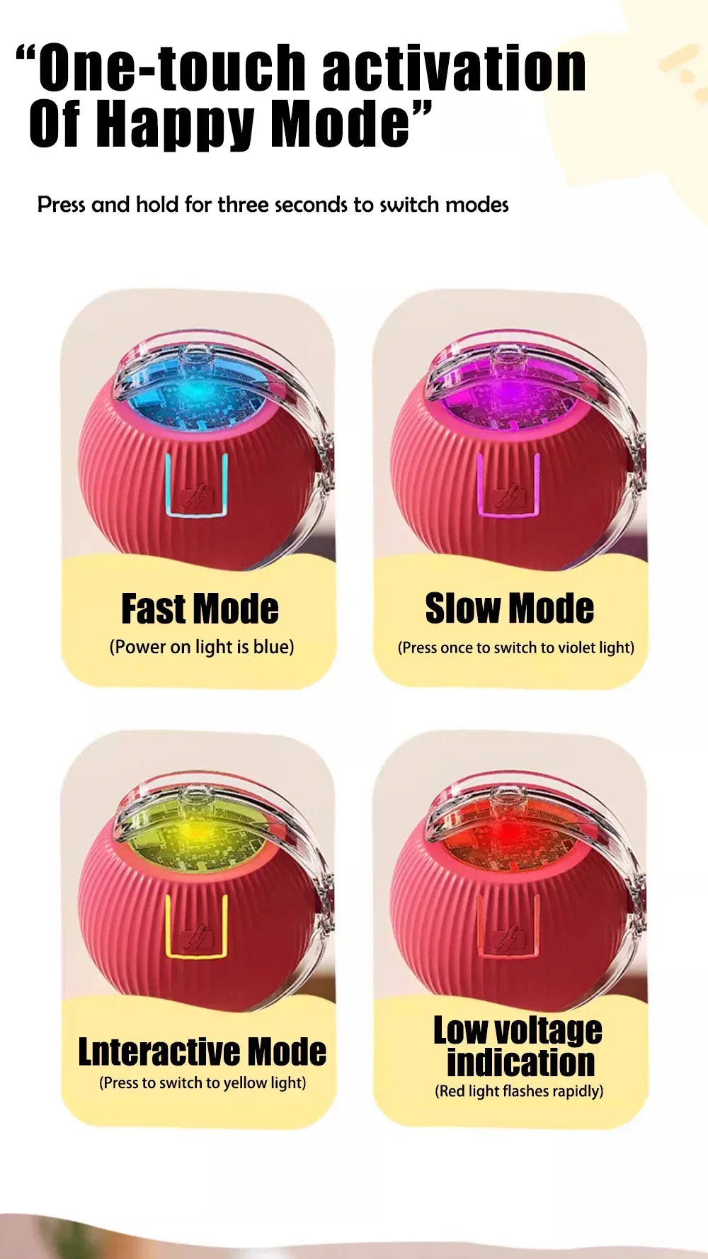 Automaattinen Rullautuva Interaktiivinen Kissan Lelupallo - Ladattava Sähköinen Lemmikkipallo Rottatoiminnolla