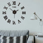 3D Acrylic Wall Clock with Roman Numerals - Mirror Surface DIY Self-Adhesive Clock