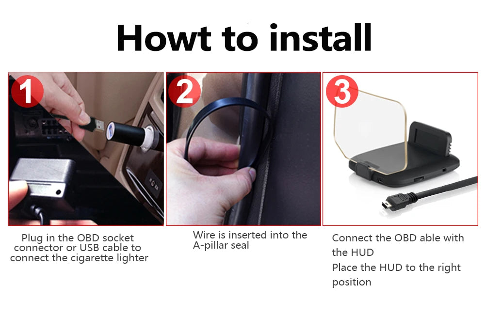 C1 HUD Head-Up Display - OBD2 GPS Navigointi Tuulilasiprojektori Autoon