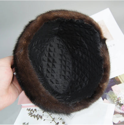 Genuine mink fur hat, luxury winter hat, unisex