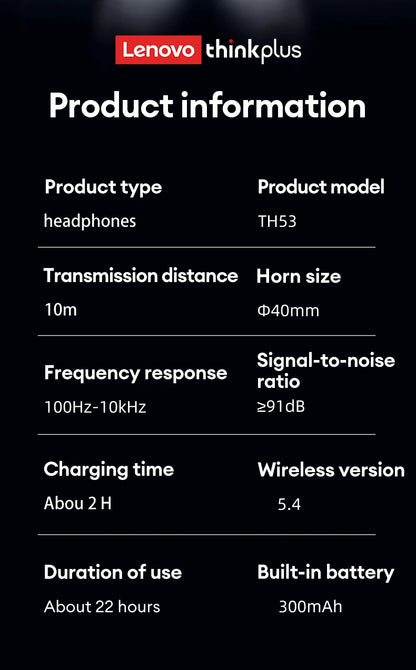 Lenovo TH53 TWS Bluetooth 5.4 -nappikuulokkeet – HiFi-ääni ja ergonominen muotoilu