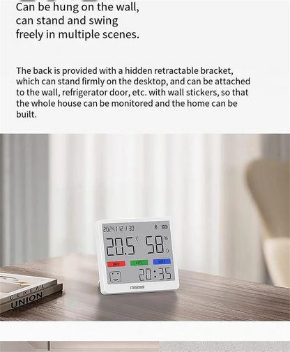 LCD Digitaalinen Lämpö- ja Kosteusmittari - Sisäilmamittari Kellolla