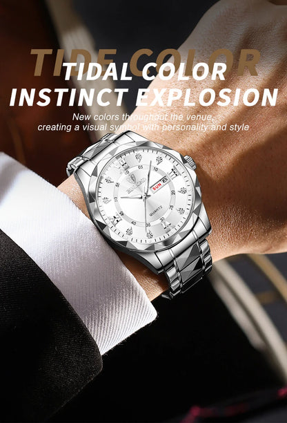 BINBOND Luxury watch for men, stylish design and practical functions