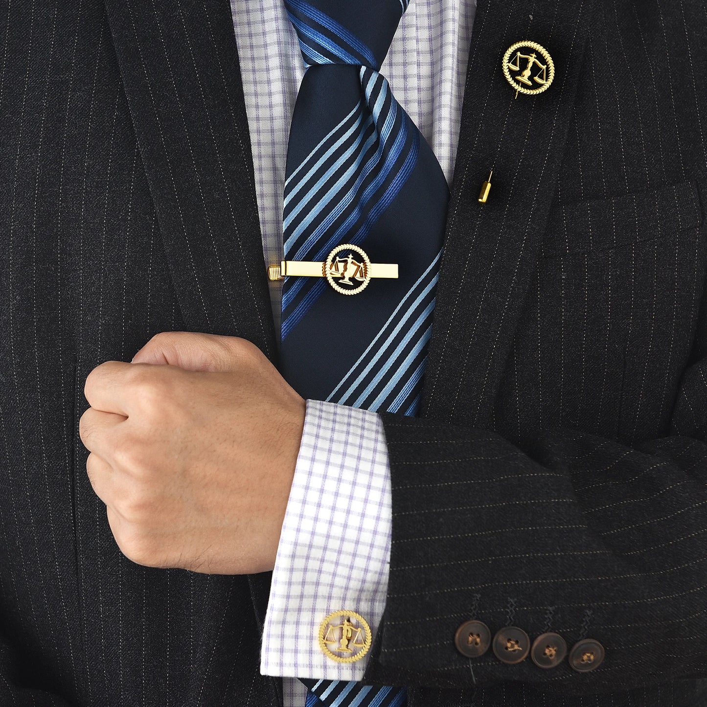 Men's Lawyer Tie Clip, Scales of Justice
