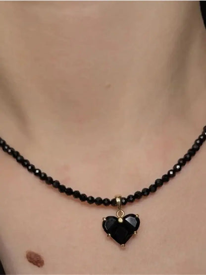 Zircon vintage heart pendant for women, available in different variations