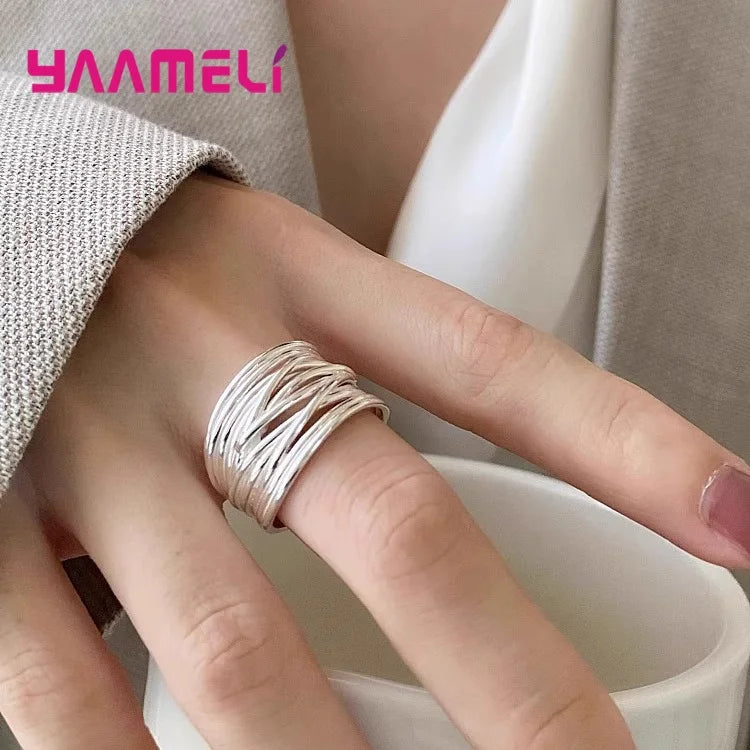 925 Hopea risti-sormus miehille ja naisille