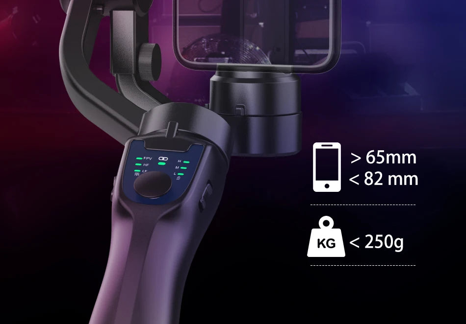 F8 3-akselinen Gimbal-puhelinpidike - Tärinänvaimennus Videokuvaukseen iPhone & Android