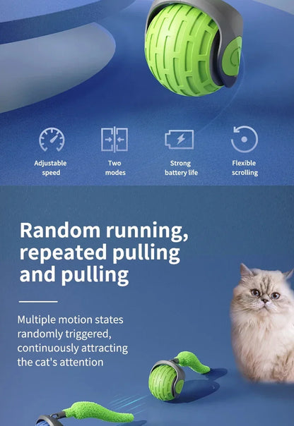 Automaattinen Rullautuva Interaktiivinen Kissan Lelupallo - Ladattava Sähköinen Lemmikkipallo Rottatoiminnolla