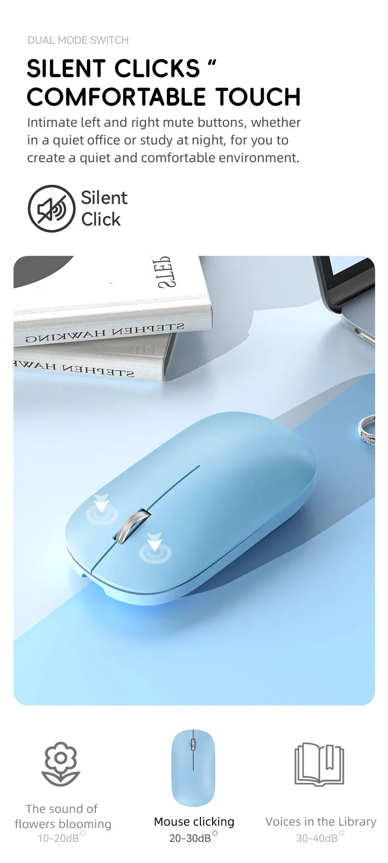 Xiaomi wireless mouse, quiet, ergonomic, rechargeable