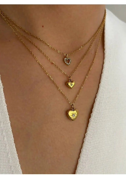18K kullattu sydänriipus kaulakoru naisille, eri variaatioita