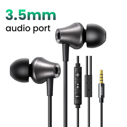 UGREEN USB-C Headphones with Microphone - HiFi Stereo In-Ear Headphones with 3.5mm Jack