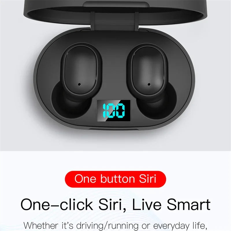 TWS E6S Langattomat Bluetooth-kuulokkeet – LED-näyttö, Melunvaimennus, Mikrofoni – Pinkki