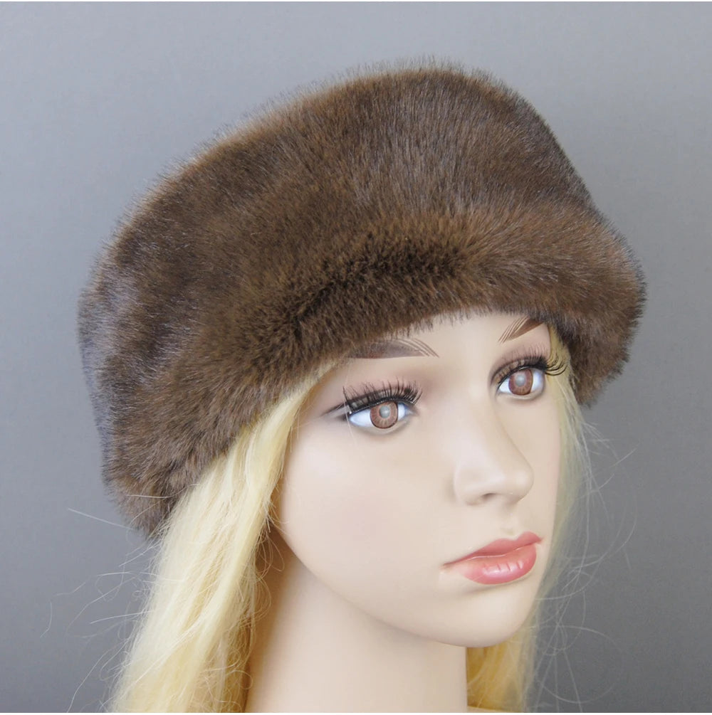 Women's luxury mink fur hat, available in different variations