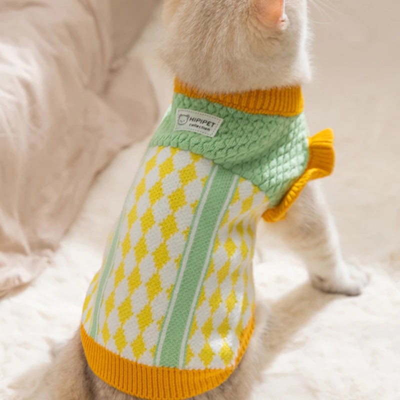 Dog warm knitted winter coat, cardigan style, all sizes