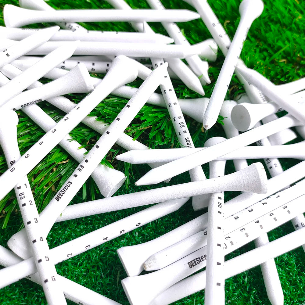 Wooden golf tees, 50 pcs, with elevation marks