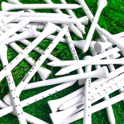 Wooden golf tees, 50 pcs, with elevation marks