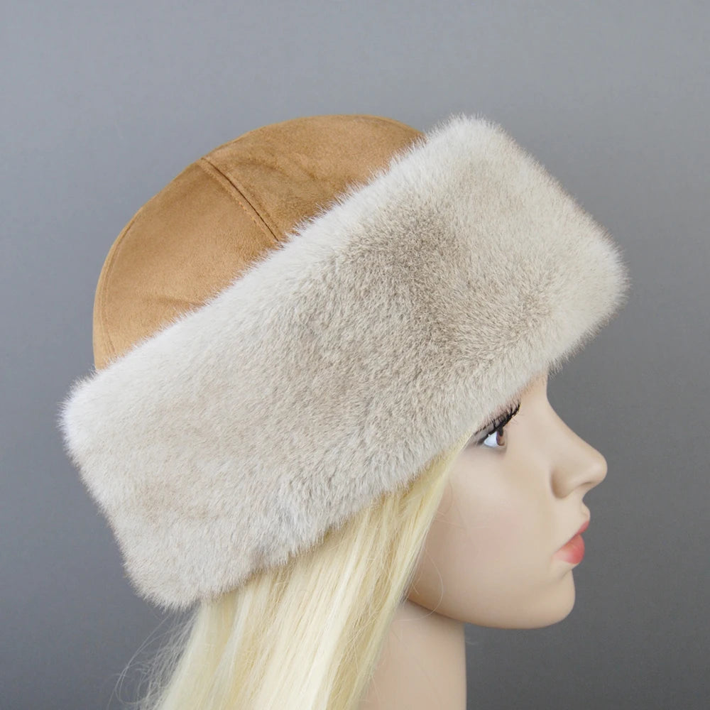 Women's luxury mink fur hat, available in different variations