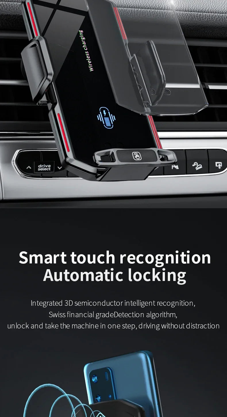 VIKEFON Langaton Autolaturi Magneettinen - Automaattinen Pikalataus iPhone & Samsung