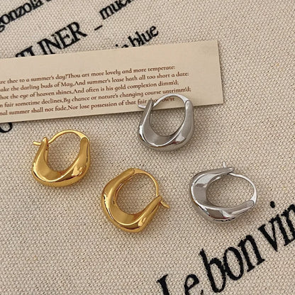 925 Hopea rengas korvakorut, trendikäs chunky-tyyli