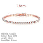 Tennis bracelet with zirconia stones, multi-colored sparkling design