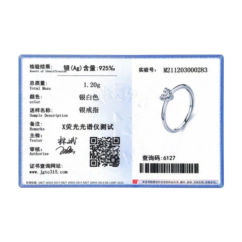 925 Hopeinen sydänsormus Zirkonialla, naisten kihlasormuksen tyyliä