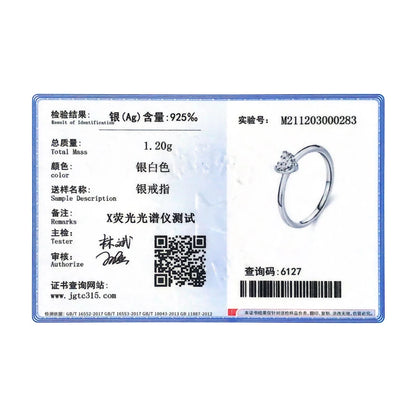 925 Hopeinen sydänsormus Zirkonialla, naisten kihlasormuksen tyyliä