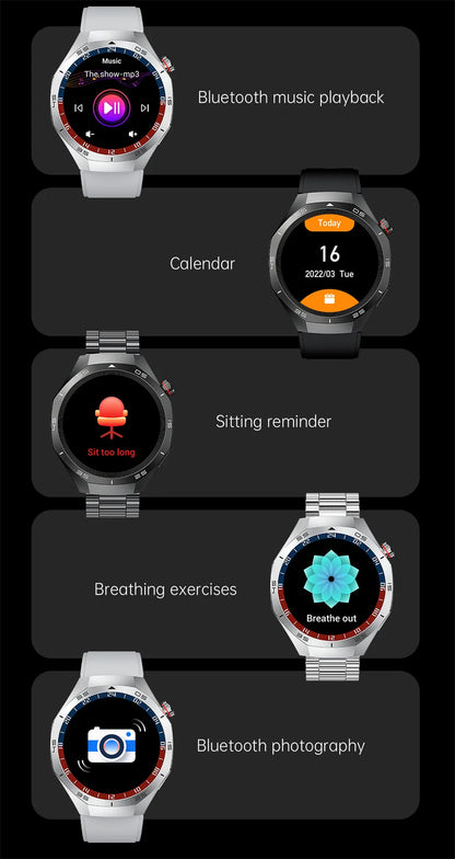 GT5 Pro GPS Smartwatch with AMOLED display, NFC payment function, health tracking