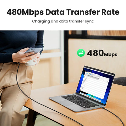 UGREEN 100W USB-C Latauskaapeli – PD 3.0 Pikalataus 5A – iPhone 15, MacBook, iPad Pro – 0.5M